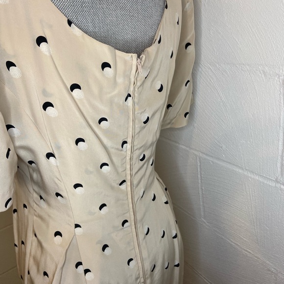 Vintage Jennifer L Silk Polka Dot Wide Leg Jumpsuit size 8 - Picture 4 of 12